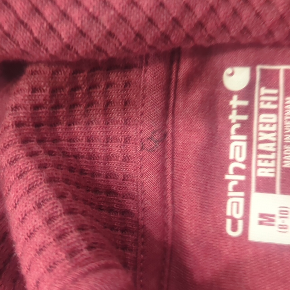 Carhartt Women's en's Waffle Knit Hoodie Mauve Rosey Pink - Picture 3 of 7